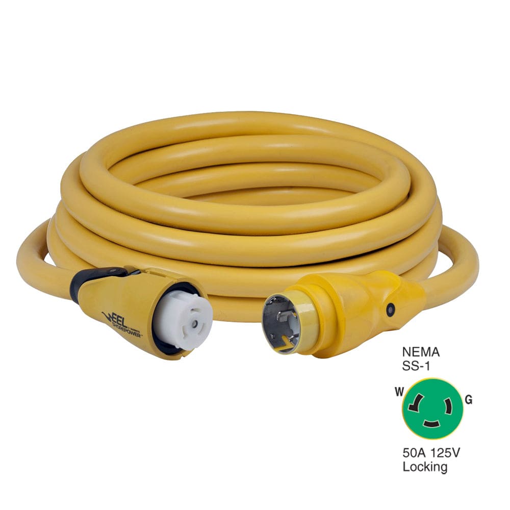 Marinco CS503-25 EEL 50A 125V Shore Power Cordset - 25’ - Yellow - Electrical | Shore Power,Boat Outfitting | Shore Power - Marinco