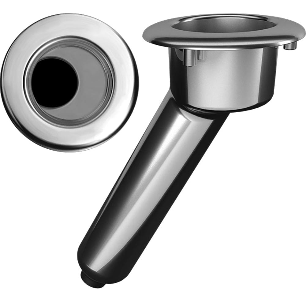 Mate Series Elite Screwless Stainless Steel 30° Rod & Cup Holder - Drain - Round Top - Hunting & Fishing | Rod Holders - Mate Series