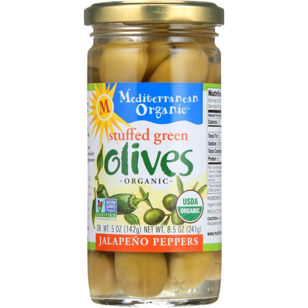 MEDITERRANEAN ORGANICS: Olive Grn Stfd Jalapno 8.5 oz (Pack of 4) - MEDITERRANEAN ORGANICS