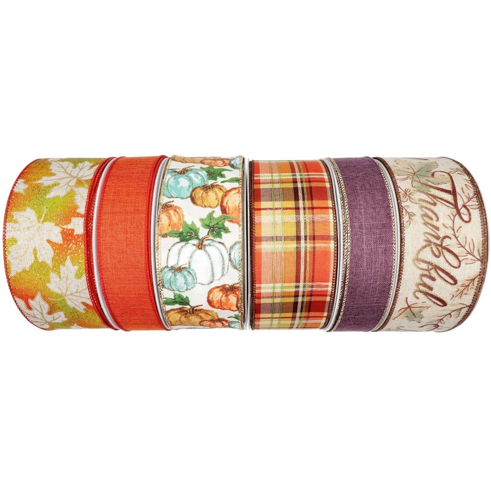 Member’s Mark 6-Pack Premium Wired Ribbon (Harvest Collection) - Harvest Indoor Decor - ShelHealth