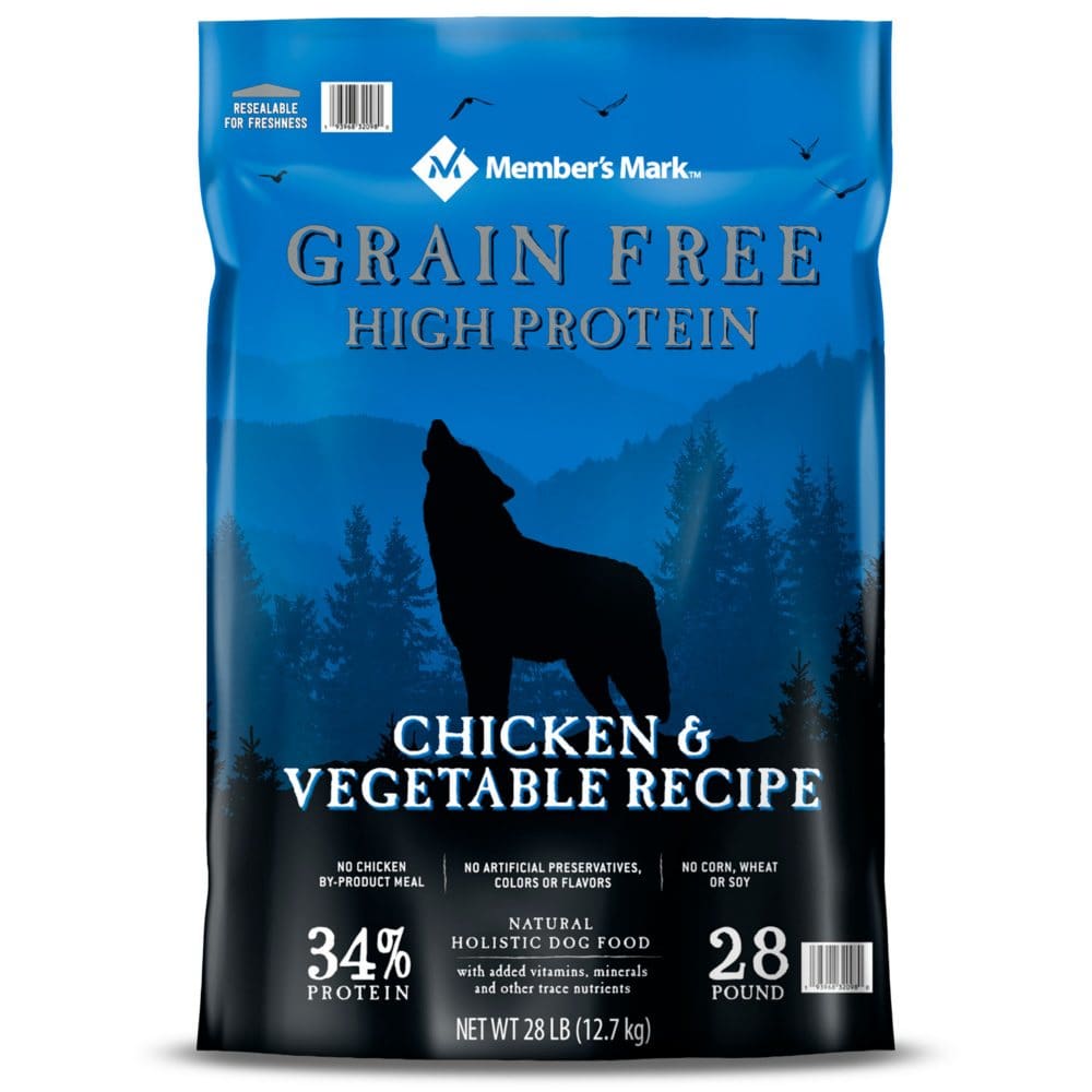 Member’s Mark Grain-Free Adult Dry Dog Food Chicken & Vegetable Recipe (28 lbs.) - Dog Food & Treats - Member’s