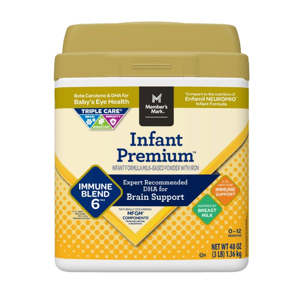 Member’s Mark Infant Premium Baby Milk-Based Formula Powder with Iron Immune Blend (48 oz.) - Member’s Mark Infant Formula - Member’s
