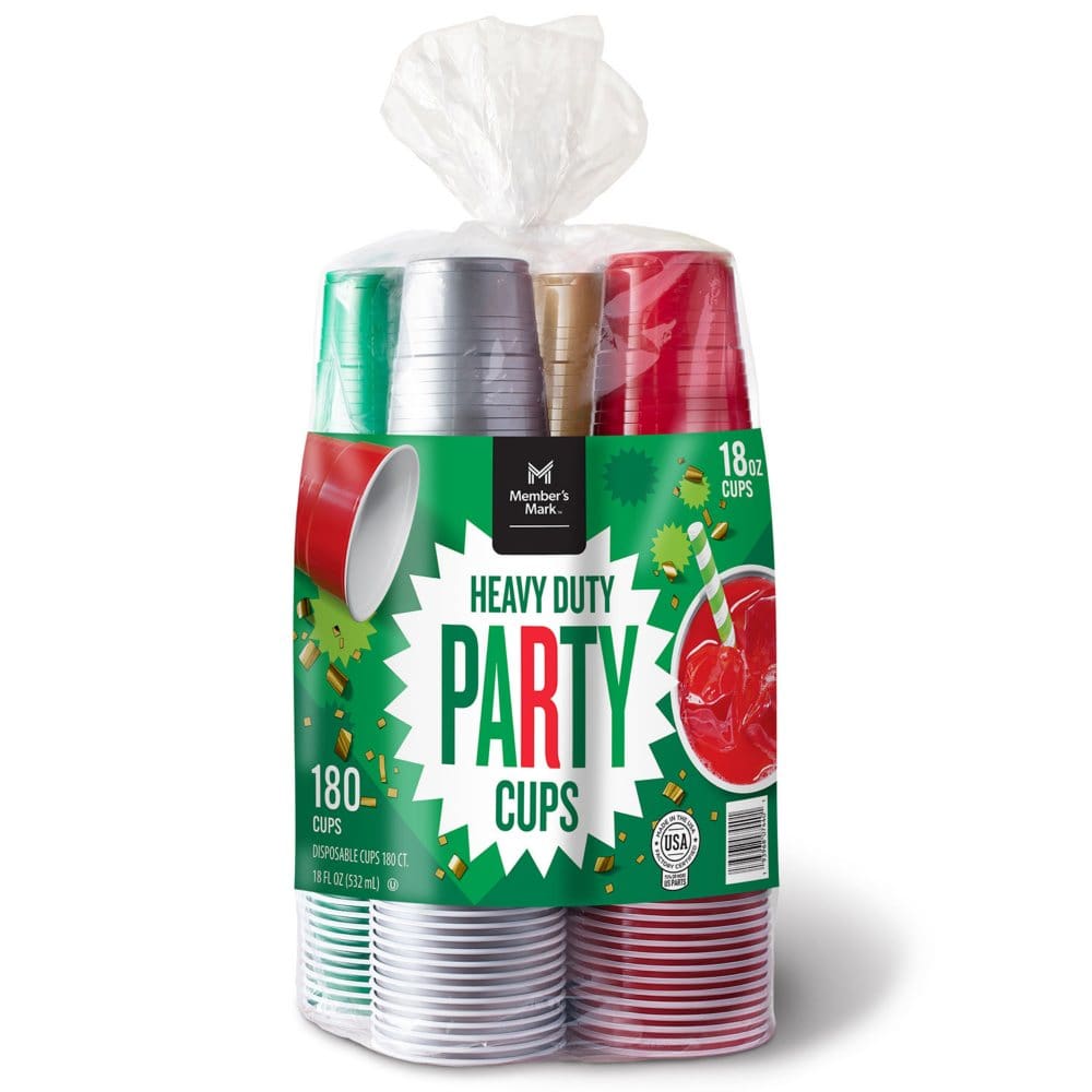 Member’s Mark Premium Quality Holiday Plastic Cups (18 oz. 180 ct.) - Household Arrivals - ShelHealth