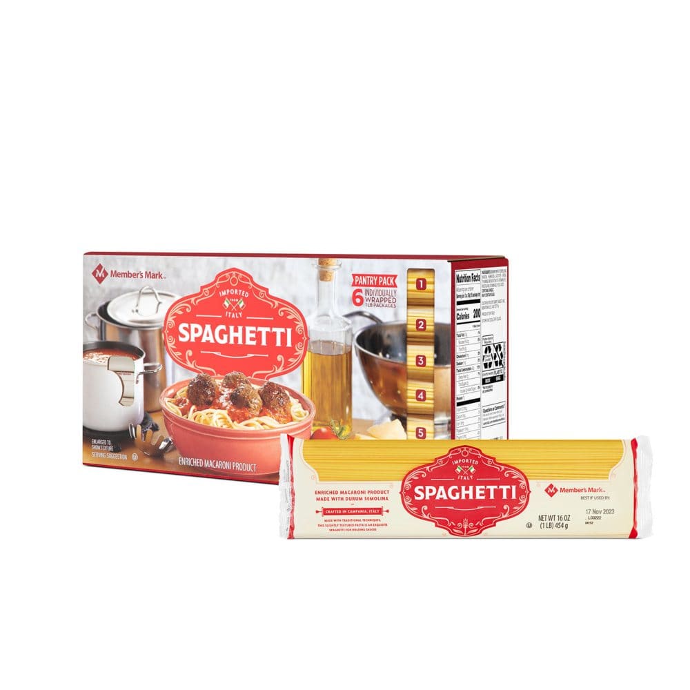 Member’s Mark Spaghetti Pasta Pantry Pack (1 lb. 6 pk.) - Pantry Foods - Member’s
