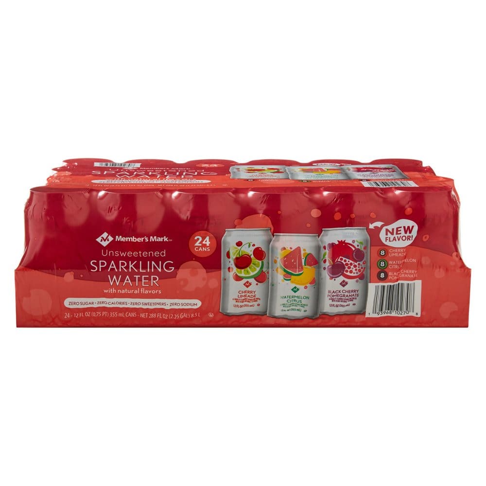 Member’s Mark Unsweetened Sparkling Water Variety Pack (12 fl. oz. 24 pk.) - Bottled Water - Member’s Mark