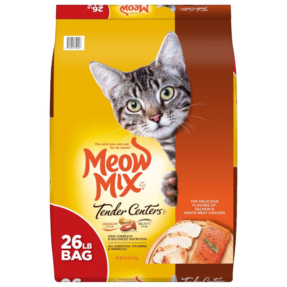 Meow Mix Tender Centers Salmon and Chicken Dry Cat Food 26 lbs. - Meow Mix