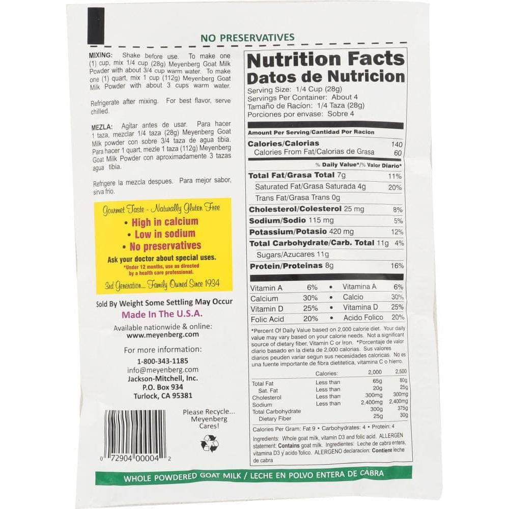 Meyenberg Meyenberg Powdered Goat Milk, 4 oz