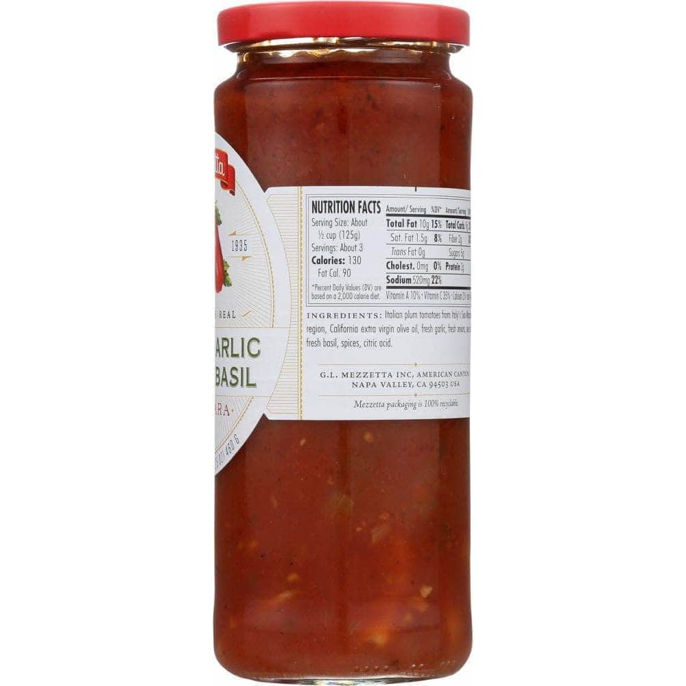Mezzetta Mezzetta Whole Garlic & Sweet Basil Marinara, 16.25 oz