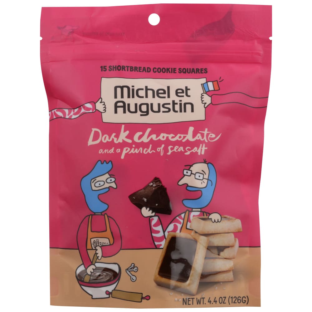 MICHEL ET AUGUSTIN: Dark Chocolate Cookie Squares 4.4 oz (Pack of 4) - MICHEL ET AUGUSTIN
