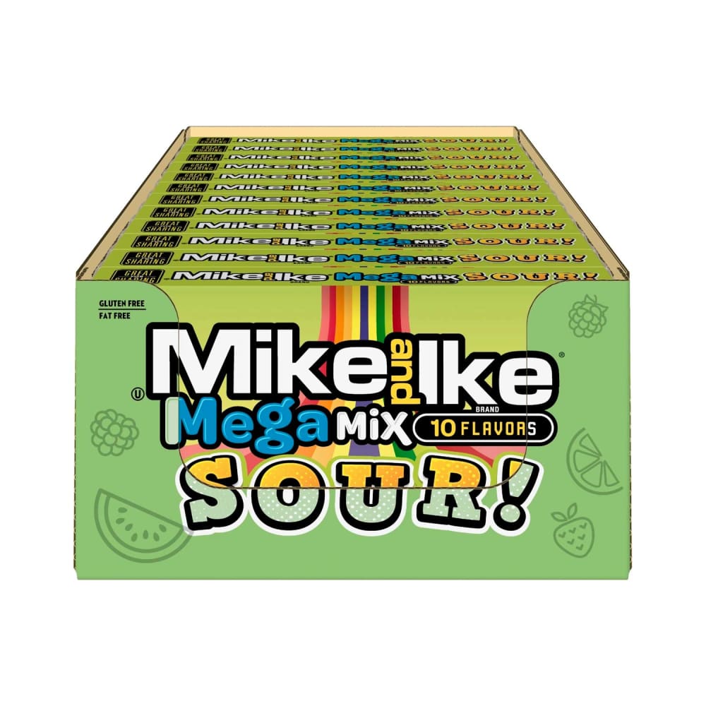 Mike & Ike Mega Mix Sour Theatre Box - 12 Ct - 5 Oz Each - Candy & Chocolate - Mike And Ike