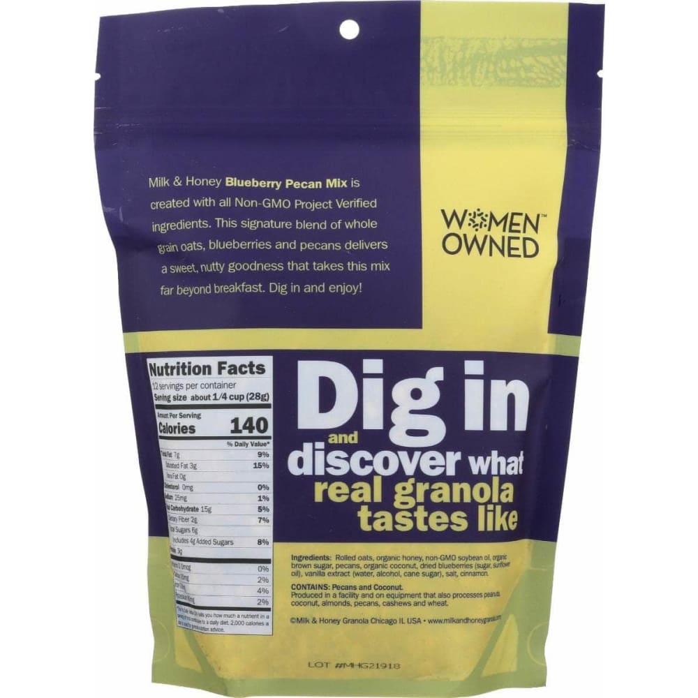 MILK & HONEY Grocery > Breakfast > Breakfast Foods MILK & HONEY: Blueberry Pecan Mix, 12 oz
