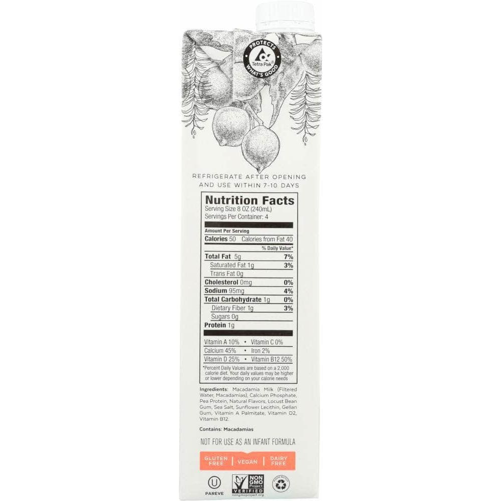 Milkadamia Milkadamia Unsweetened Vanilla Macadamia Milk, 32 fo