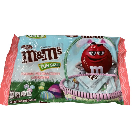m&m’s Milk Chocolate Candies Fun Size, Perfect for Egg Hunts, Easter, 10.53  oz.