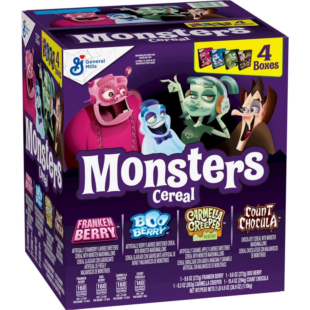 Monsters Breakfast Cereal Quadruple Variety Pack (4 pk.) - Cold Cereal - Monsters