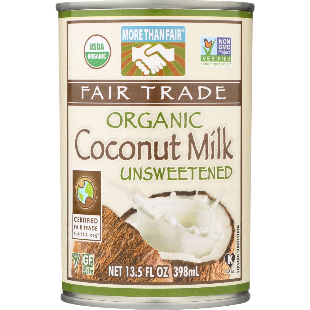 MORE THAN FAIR: Fair Trade Organic Coconut Milk 13.5 oz (Pack of 5) - Dairy Dairy Substitutes and Eggs > Milk & Milk Substitutes - MORE