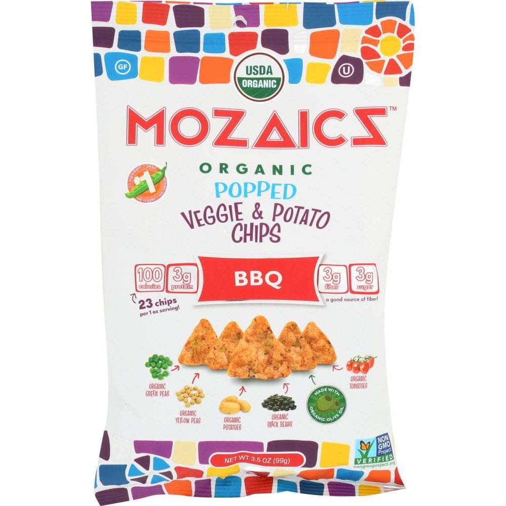 Mozaics Mozaics Chip Popped Veggie and Potato Chips BBQ, 3.5 oz