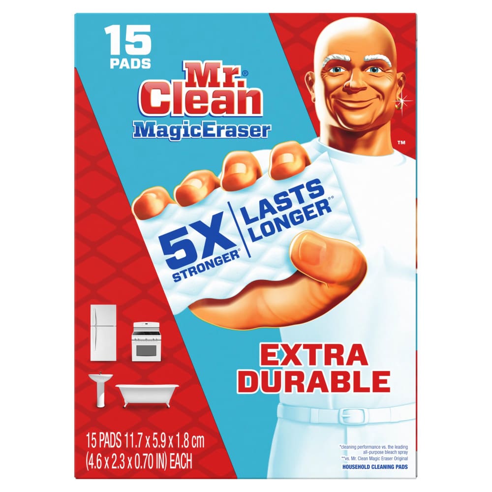 Mr. Clean Extra Durable Scrub Magic Eraser Sponges 15 ct. - Home/Grocery Household & Pet/Cleaning & Household Goods/Cleaning