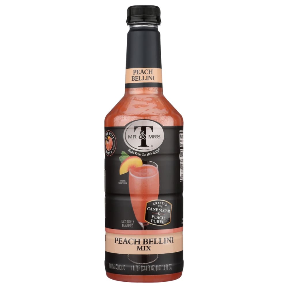 MR & MRS T: Mixer Peach Bellini 1 LT (Pack of 4) - Grocery > Beverages > Drink Mixes > All Natural & Organic Cocktail Mixers - MR & MRS T