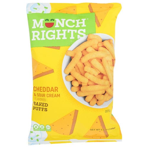 MUNCH RIGHTS: Cheddar Sour Cream Baked Puffs 5.5 oz (Pack of 5) - Puffed Snacks - MUNCH RIGHTS
