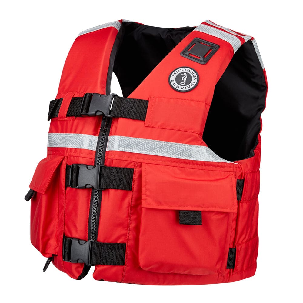Mustang SAR Vest w/ SOLAS Reflective Tape - Red - Large - Marine Safety | Personal Flotation Devices - Mustang Survival