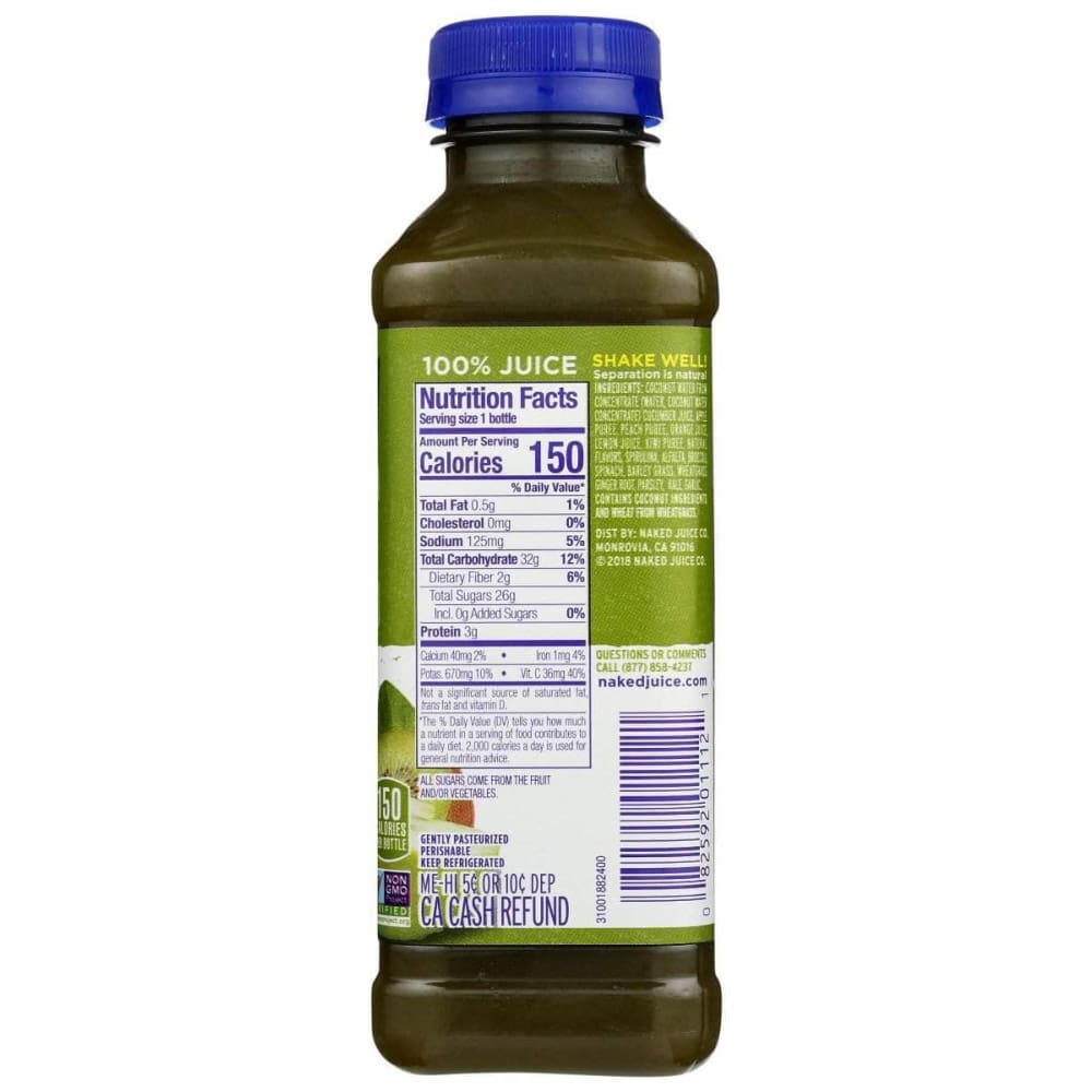 Naked Juice Naked Juice Fruit Smoothie with 50% Lower Sugar Lively Greens, 15.20 oz