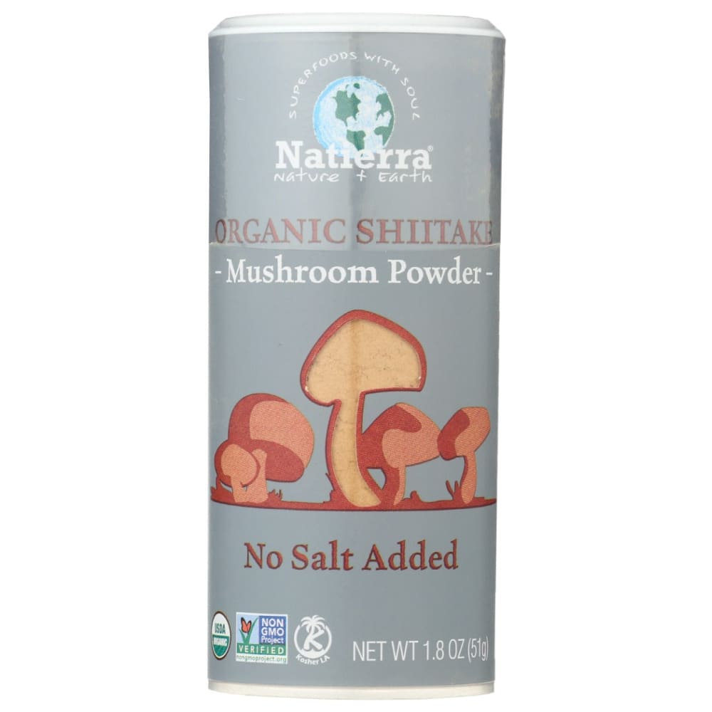 NATIERRA: Organic Shiitake Mushroom Powder 1.8 oz (Pack of 4) - NATIERRA
