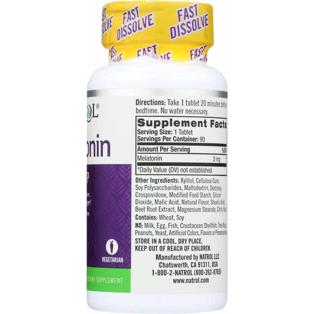 Natrol Natrol Melatonin Fast Dissolve Strawberry Flavor 3 mg, 90 Tablets