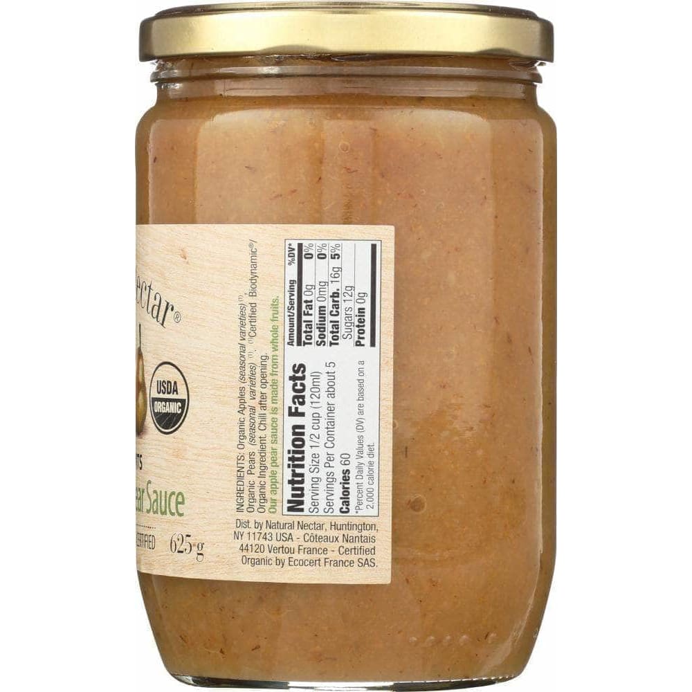 Natural Nectar Natural Nectar Biodynamic Pear Apple Sauce, 22 oz