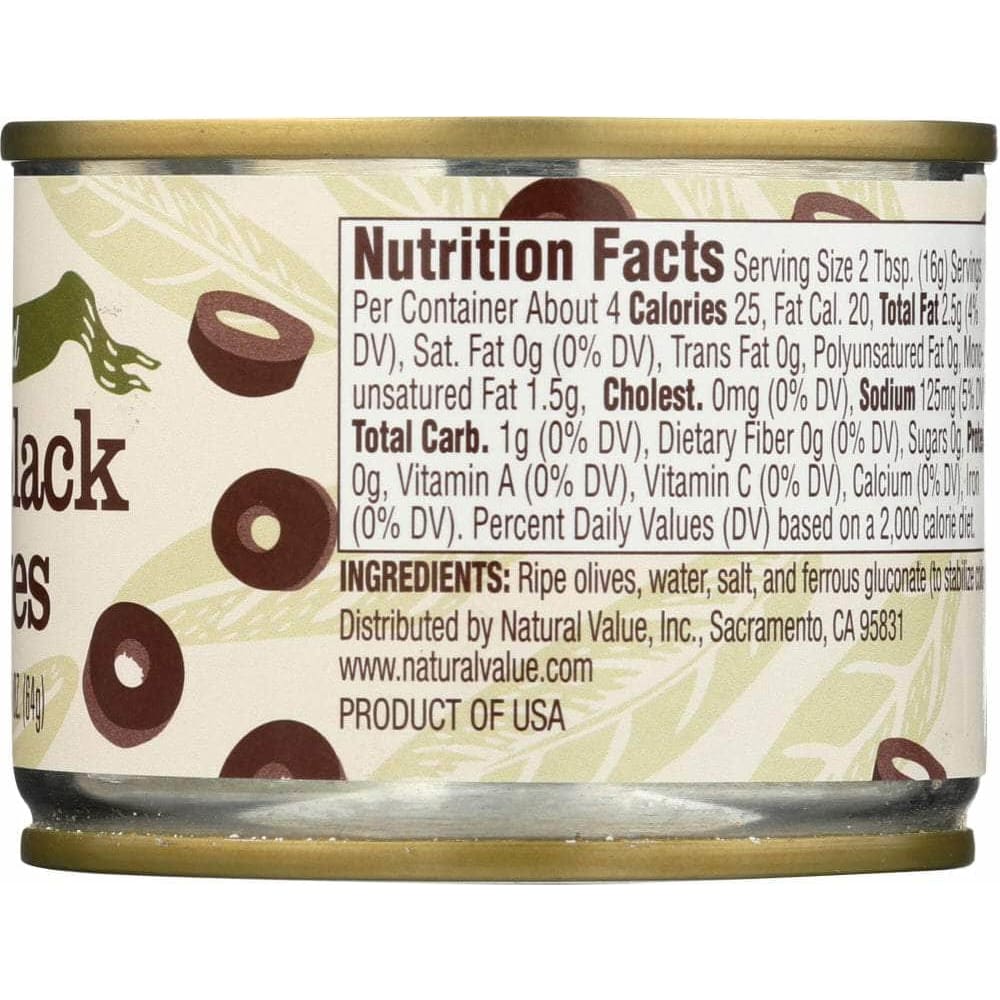 NATURAL VALUE Natural Value Sliced Ripe Black Olives, 2.25 Oz