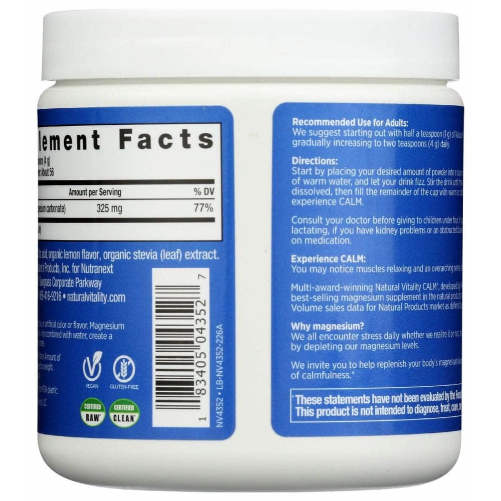 NATURAL VITALITY Natural Vitality Calm Sweet Lemon Flavor, 8 Oz