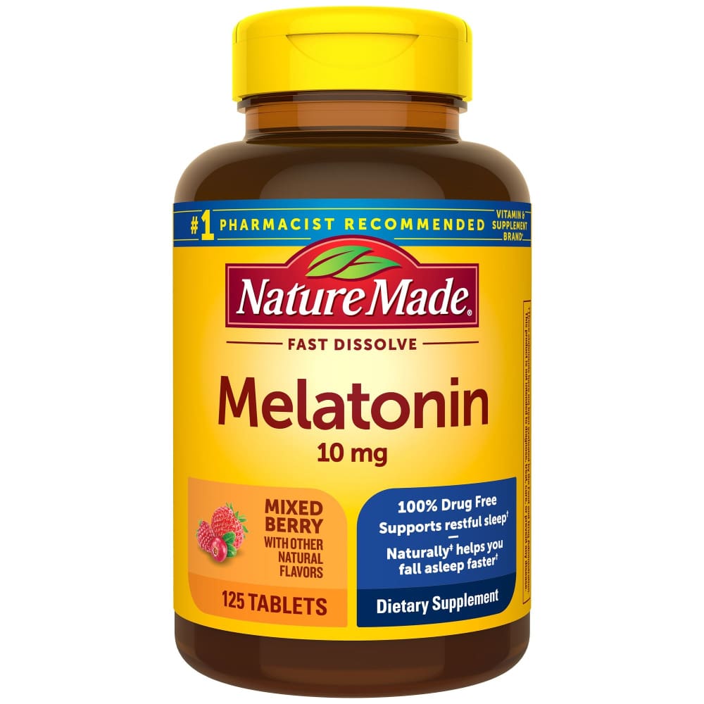 Nature Made Fast Dissolve Melatonin 10mg Tablets 125 ct. - Home/Seasonal/New Year/Better For You Foods & Vitamins/ - Nature Made