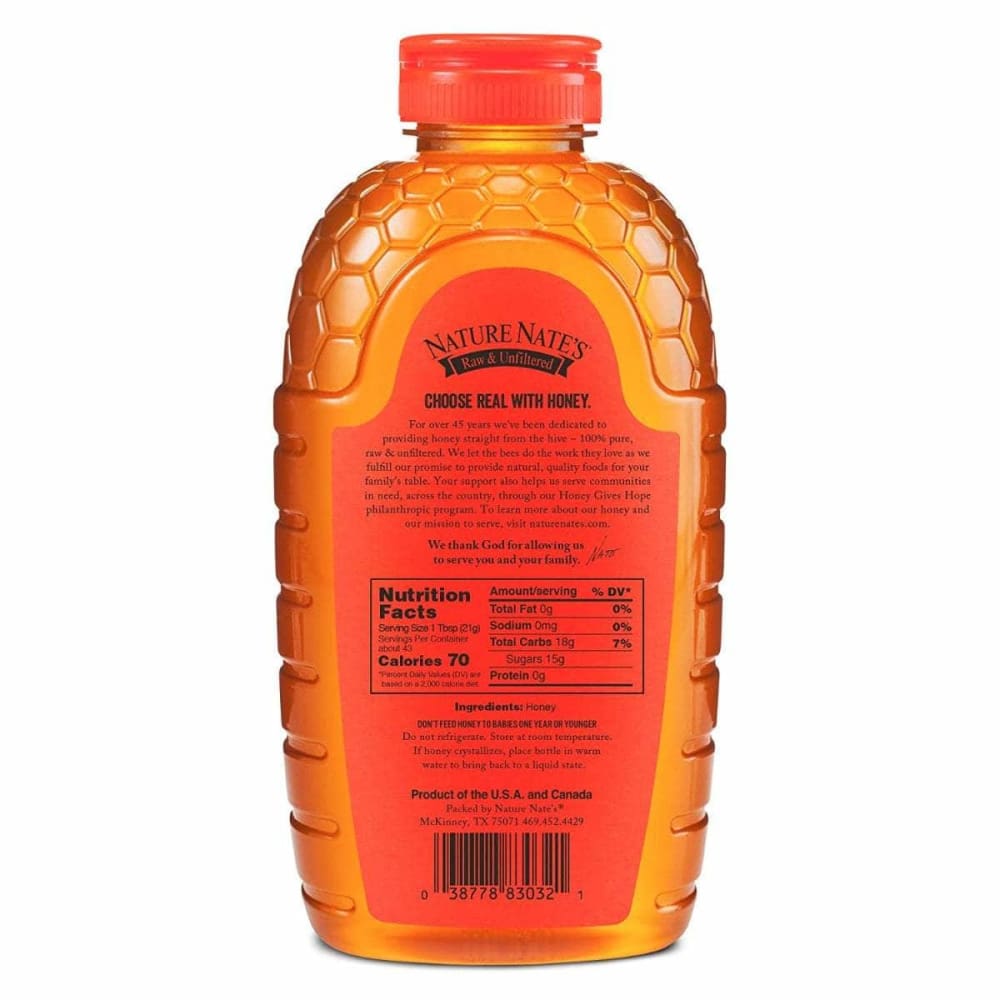 Nature Nates Nature Nates 100% Pure Raw & Unfiltered Honey, 32 oz