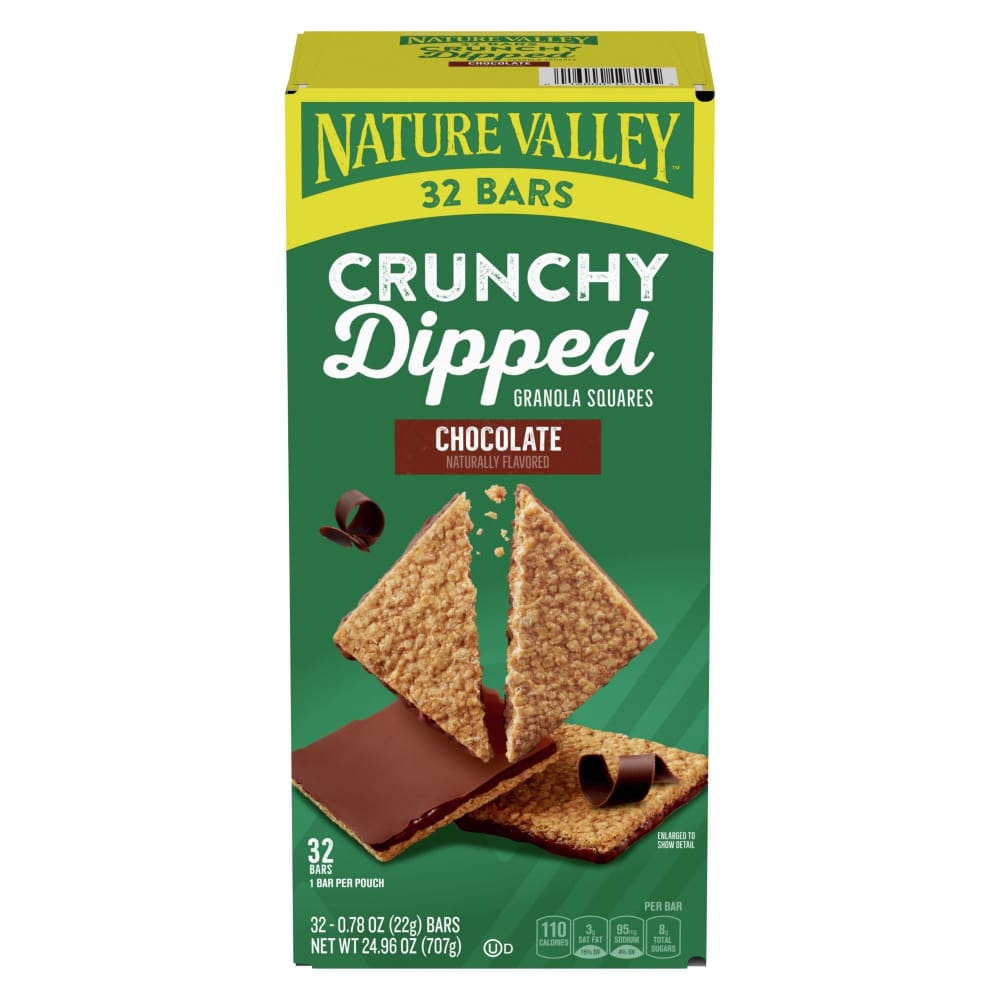 Nature Valley Crunchy Dipped Oats & Dark Chocolate Granola Squares 32 ct. - Home/Grocery Household & Pet/Canned & Packaged Food/Snacks/Snack