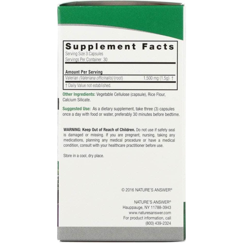 Natures Answer Natures Answer Valerian Root Herb, 90 cp
