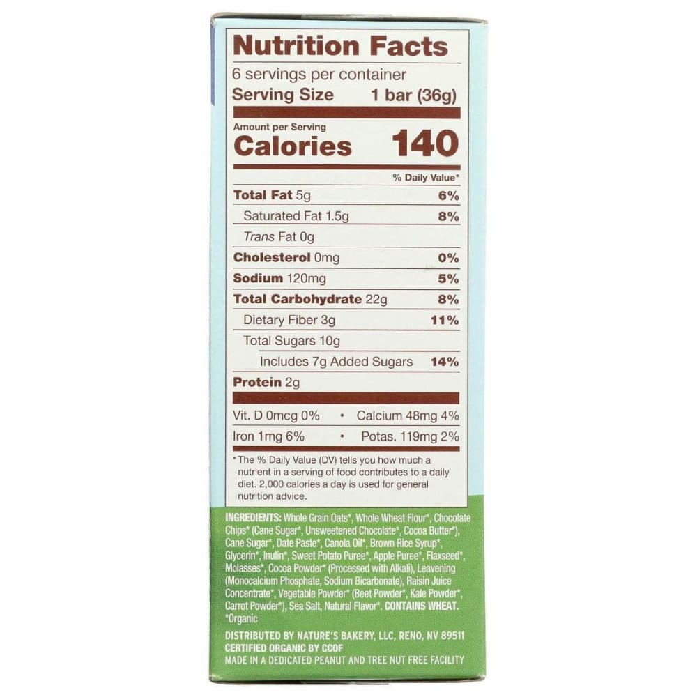 NATURES BAKERY Natures Bakery Bar Brkfst Org Choc Oat, 7.62 Oz