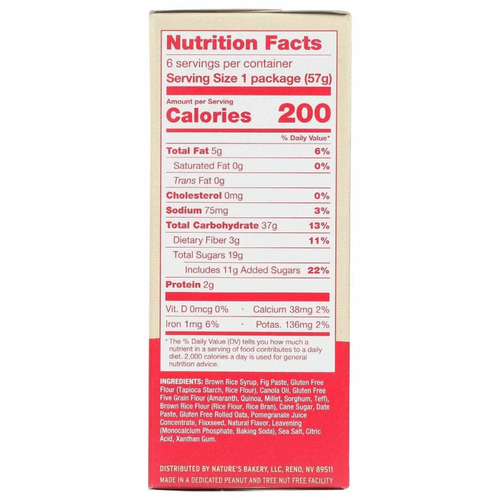 NATURES BAKERY Natures Bakery Bar Fig Gf Pomgrante 6Ct, 12 Oz