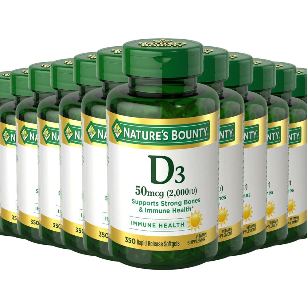 Nature’s Bounty Vitamin D3 - 50mcg/2.000Iu - 350 Softgels - 12 Pack - Vitamins - Nature’s Bounty