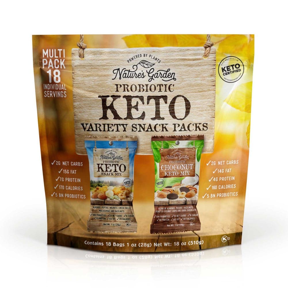 Nature’s Garden Probiotic Keto Trail Mix Variety Pack (18 oz.) - Snacks Under $10 - Nature’s