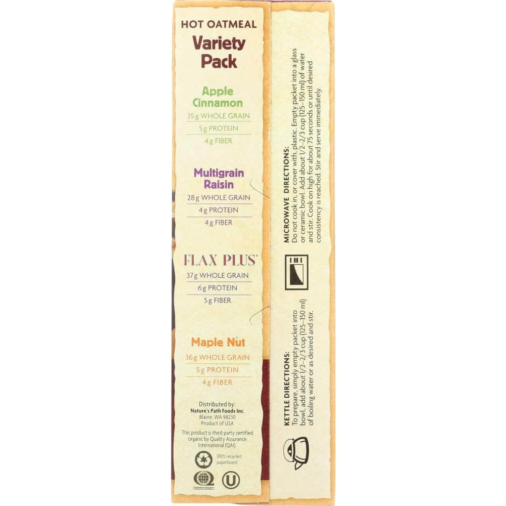 Natures Path Nature's Path Organic Instant Hot Oatmeal Variety Pack 8 Count, 14 oz