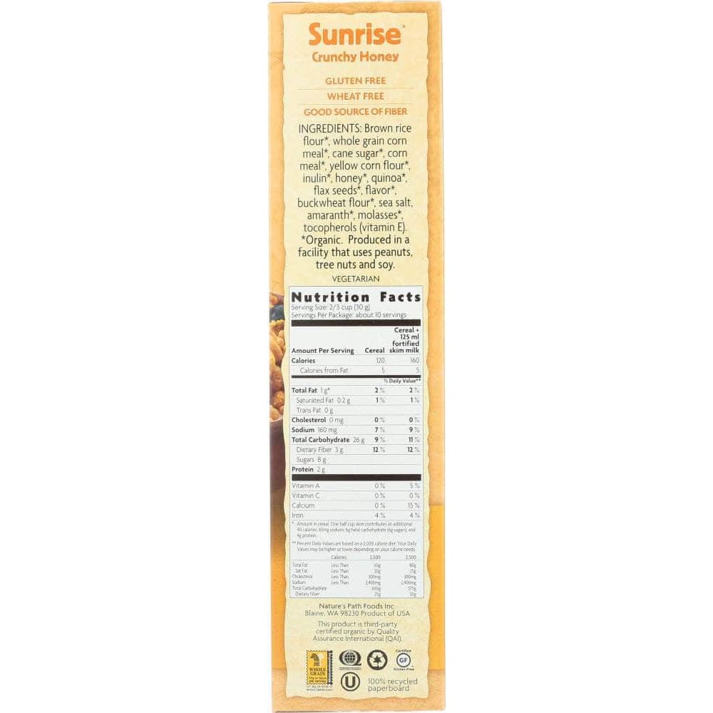 Natures Path Nature's Path Organic Sunrise Crunchy Honey Cereal, 10.6 oz
