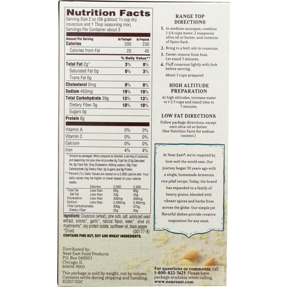 Near East Near East Couscous Mix Toasted Pine Nut, 5.6 Oz