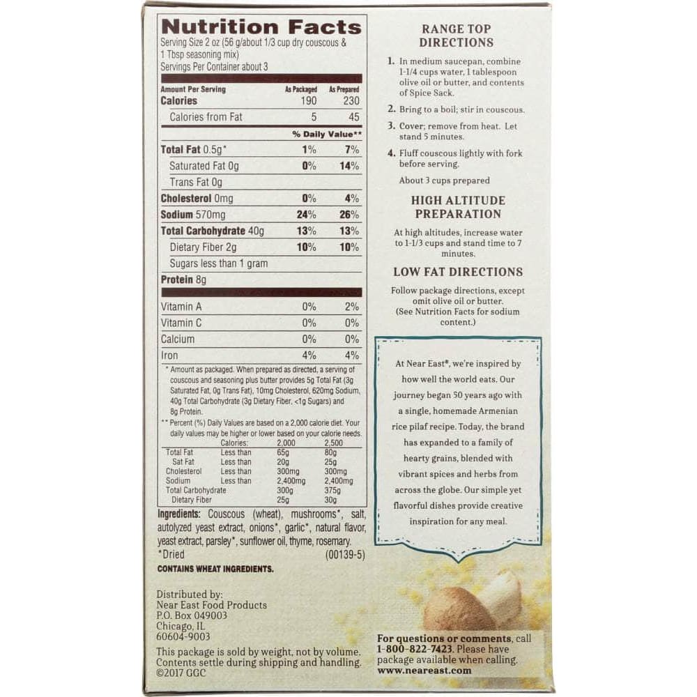 Near East Near East Couscous Mix Wild Mushrooms and Herb, 5.4 oz