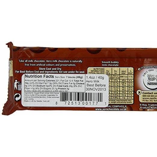 Nestle Nestle Chocolate Bar Aero Milk, 1.26 oz
