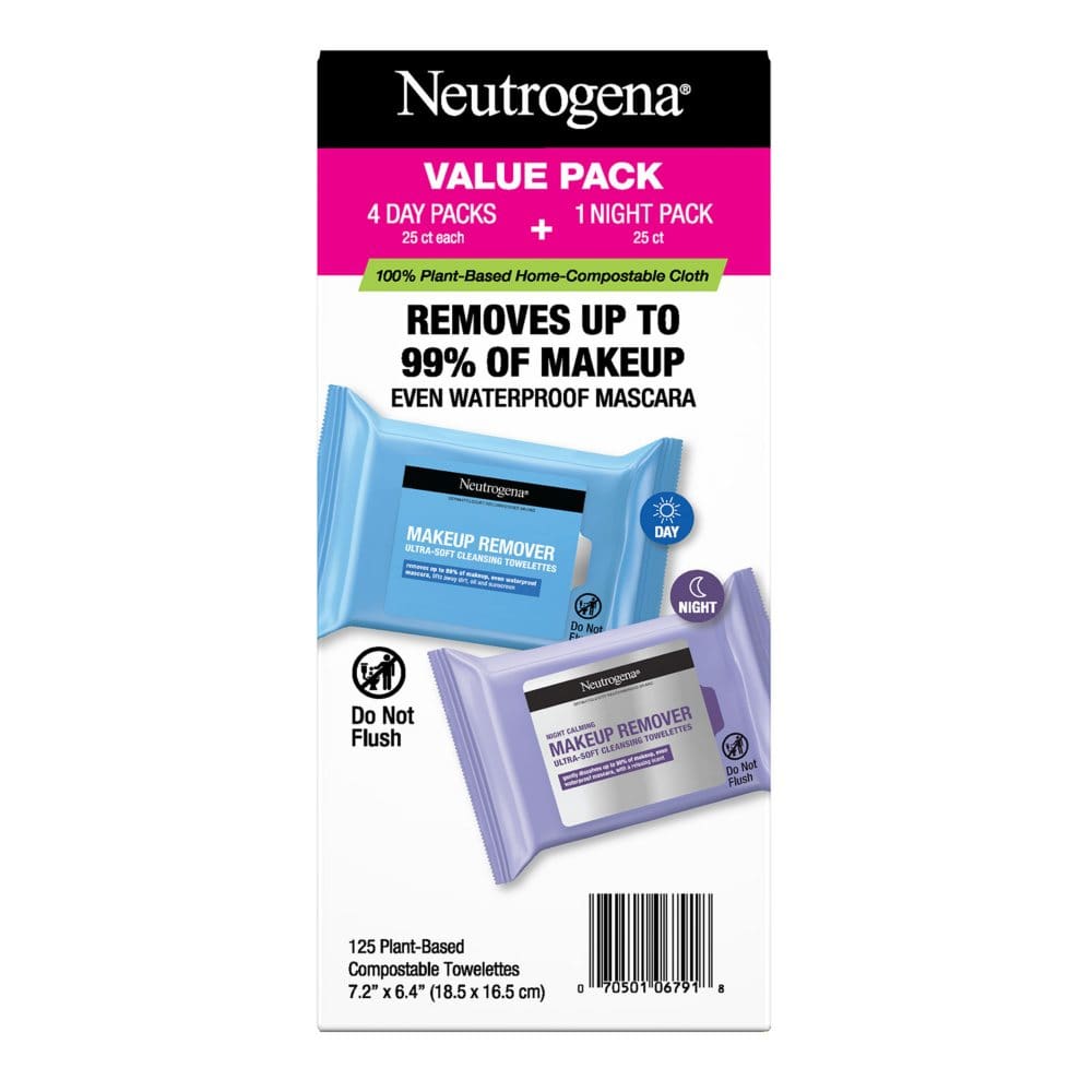 Neutrogena Makeup Remover & Night Calming Cleansing Towelettes (25 ct. 5 pk.) - JNJ - Neutrogena