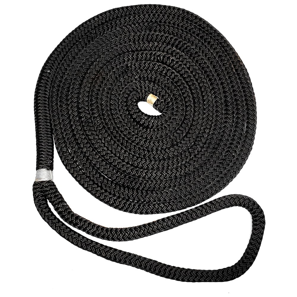 New England Ropes 1/ 2 Double Braid Dock Line - Black - 35’ - Anchoring & Docking | Dock Line - New England Ropes