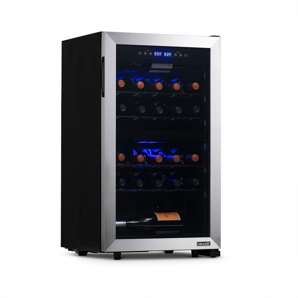 NewAir Freestanding 28-Bottle Dual Zone Compressor Wine Fridge in Stainless Steel - Wine & Beer Coolers - NewAir Freestanding