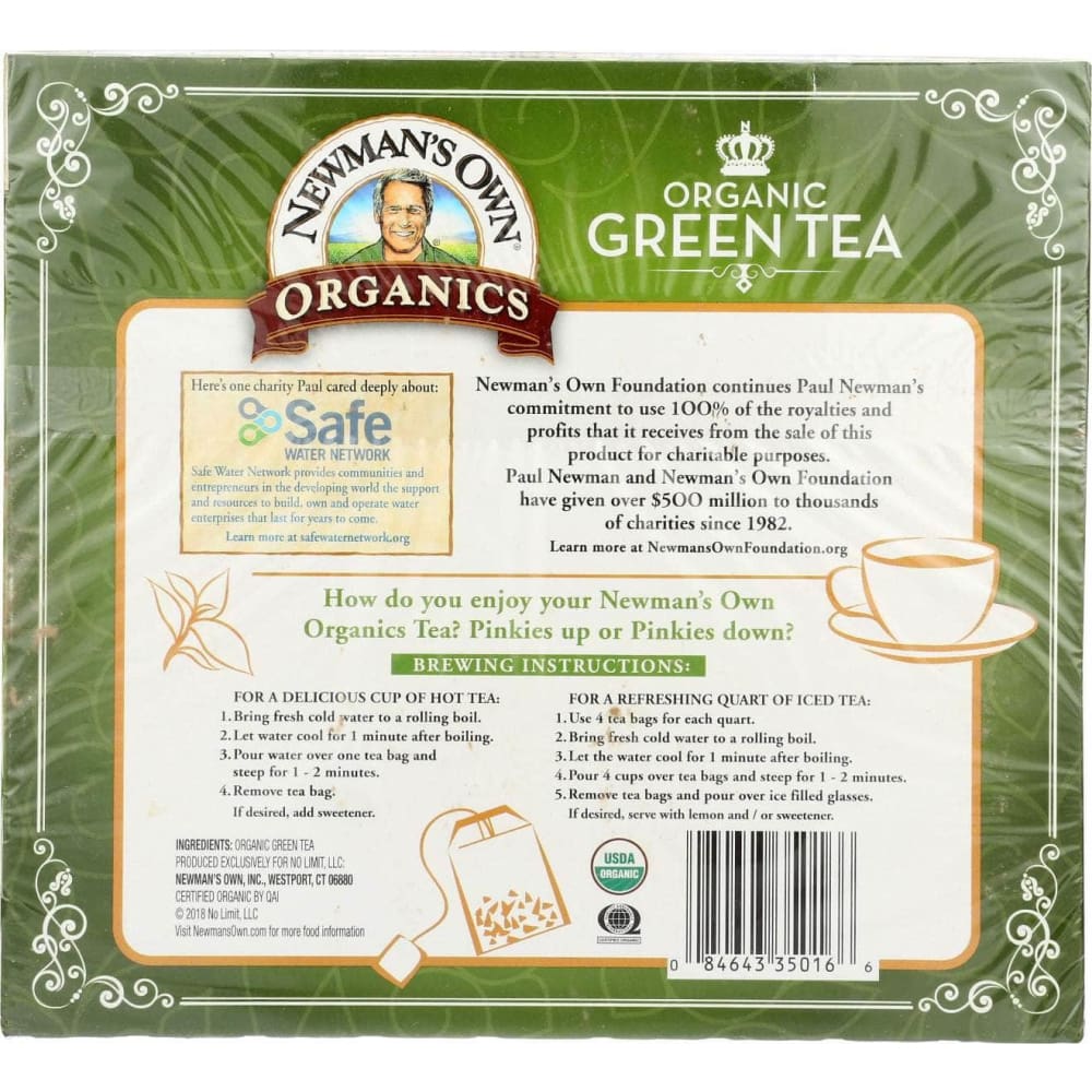 NEWMANS OWN ORGANICS Grocery > Beverages > Coffee, Tea & Hot Cocoa NEWMANS OWN ORGANICS: Organic Green Tea, 100 bg
