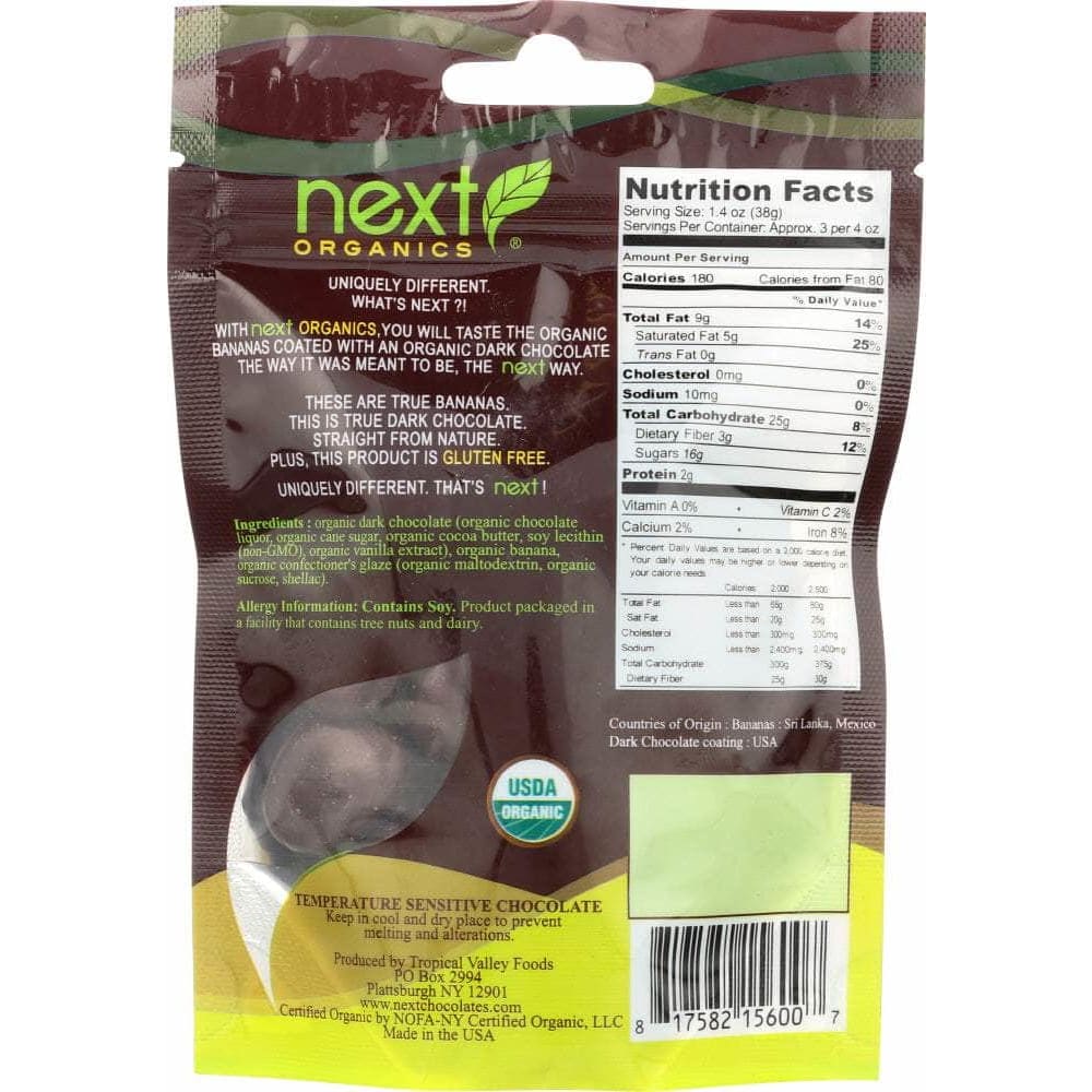 Next Organics Next Organics Chocolate Covered Fruit Banana Dark, 4 oz
