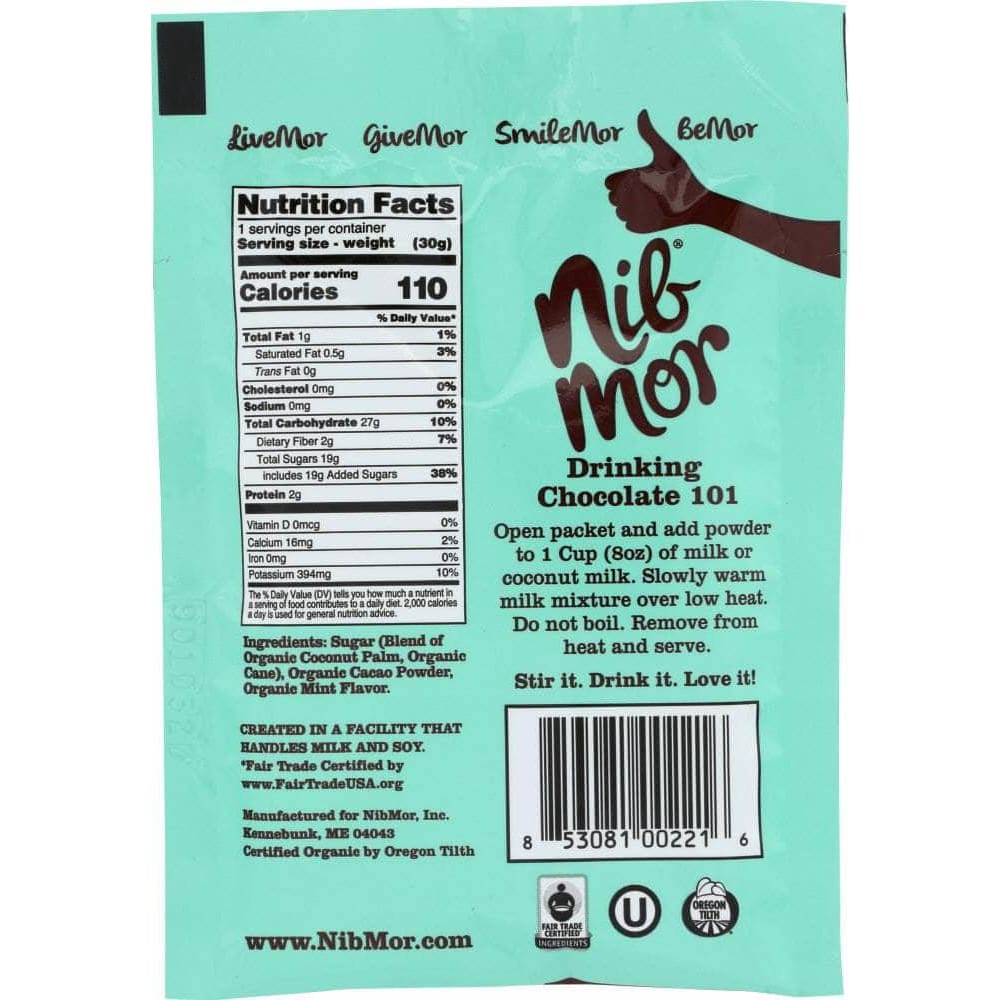 Nibmor Nibmor Beverage Chocolate Mint, 1.05 oz