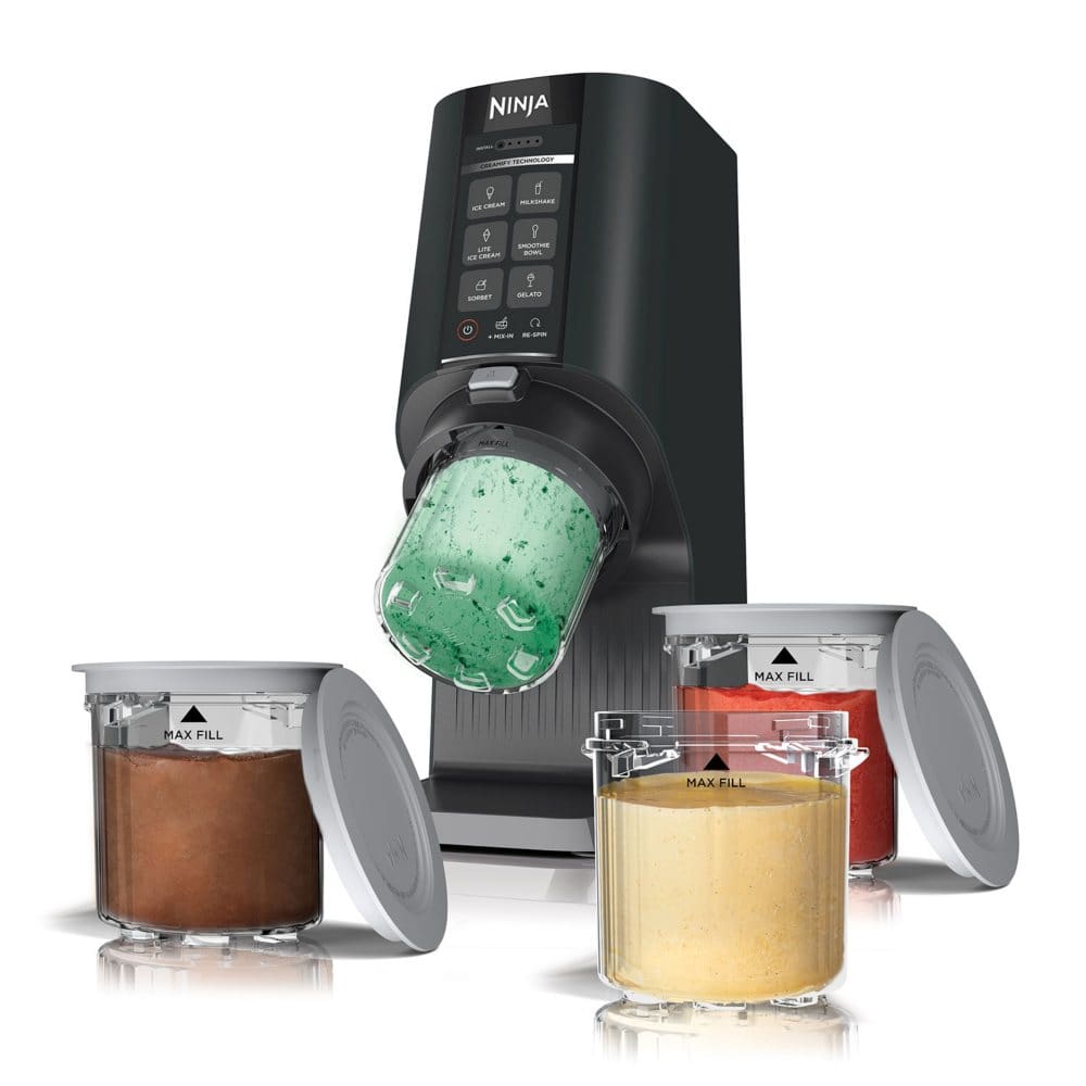 Ninja CREAMi Breeze Ice Cream Gelato Milkshake Sorbet Smoothie Bowl and Lite Ice Cream Maker 7 One-Touch Programs - Blenders Juicers &